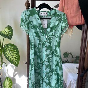 WRAY Button Down Midi Dress - Botanical Floral